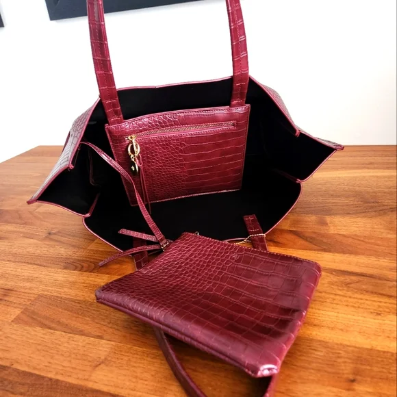 CATCH ALL TOTE CROC EFFECT - Picture 3 of 11